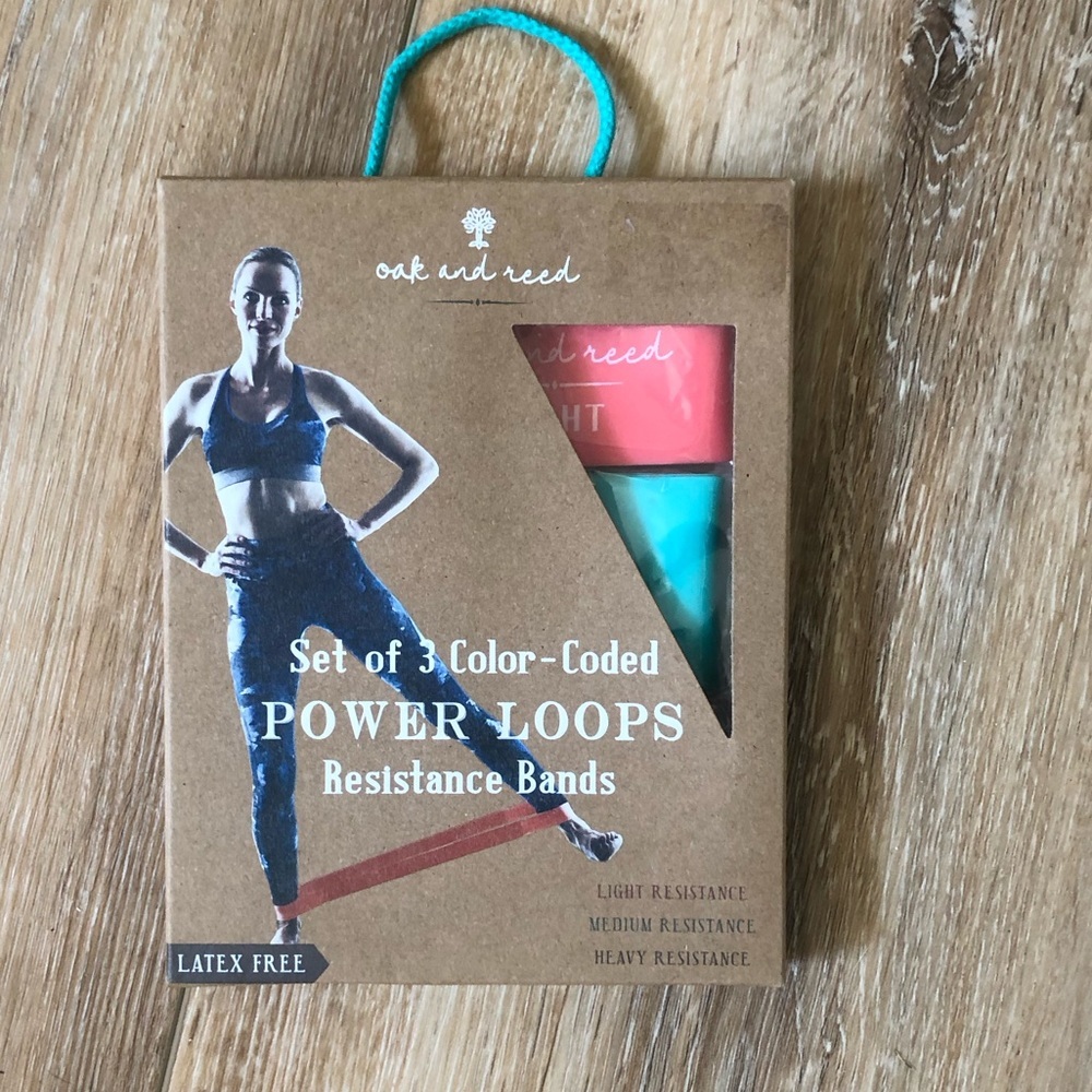 Oak And Reed Set Of 3 Color-Coded Power Loops Resistance Bands New In Box - Picture 2 of 3